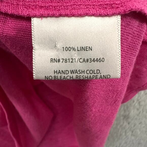 Eileen Fisher Women's Small 100% Linen Pink Tank Top Beach Resort Tropical Style - Picture 5 of 7